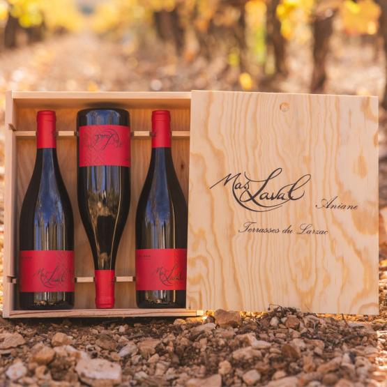 Cuvée Léna 2023 Coffret bois 3 bouteilles FR 26 rue Jean Casteran Mas Laval